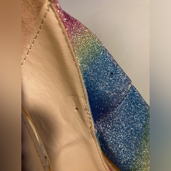 Anne Michelle Glitter Pumps Rainbow Heels Pointed Toe HIBISCUS Stilletos sz 7 - Picture 16 of 16